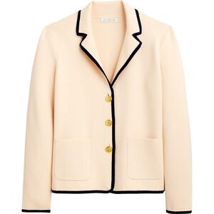 J. Crew Cream Blazer with Navy Contrast Trim